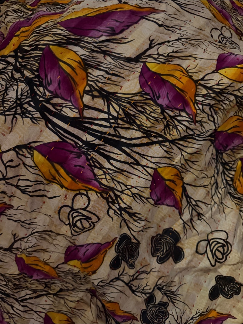 LAST ONE!!  Colorful Floral Kantha Patchwork Quilt Throw - Picture 9 of 10